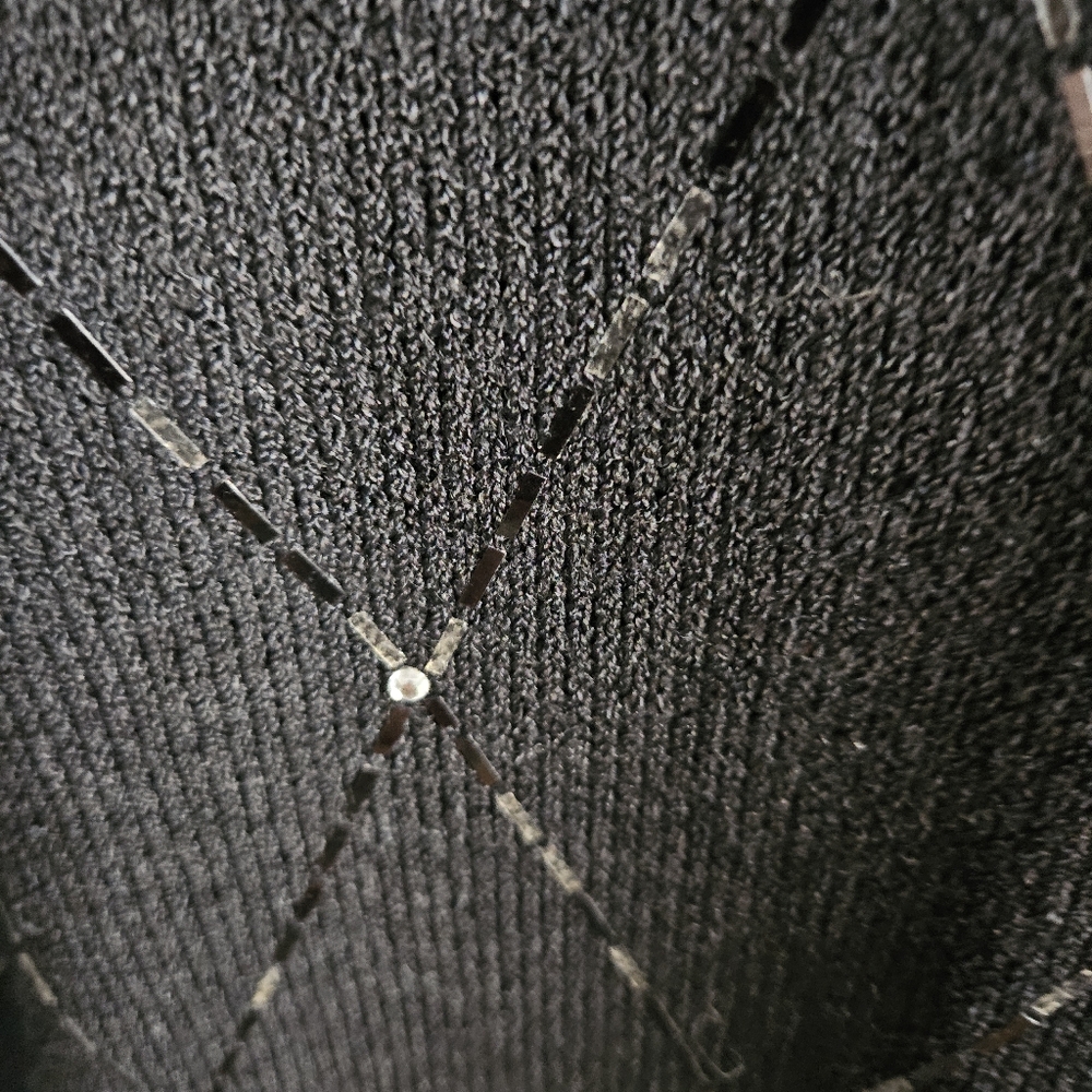 *St. John* Black Knitting Dress with Silver Accents - Picture 7 of 14